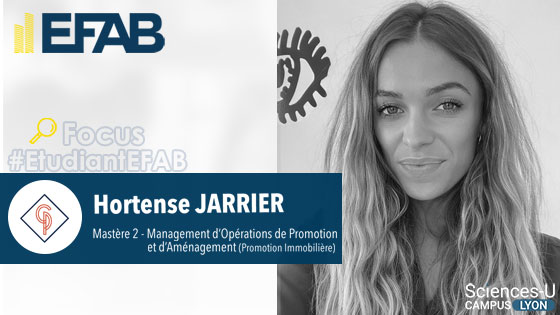 Hortense JARRIER en Mastère Management d’Opérations de Promotion et d’Aménagement à l’EFAB